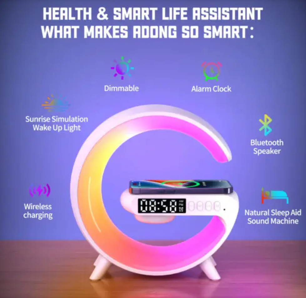 5IN1 Smart wireless Charger Table Lamp Bluetooth Speaker